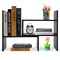 Wood Adjustable Desktop Storage Organizer Display Shelf Rack, Office Supplies Desk Organizer,Black